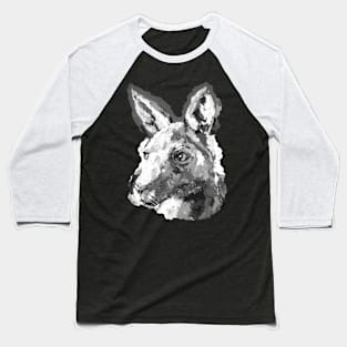 Kangaroo Black and White Baseball T-Shirt